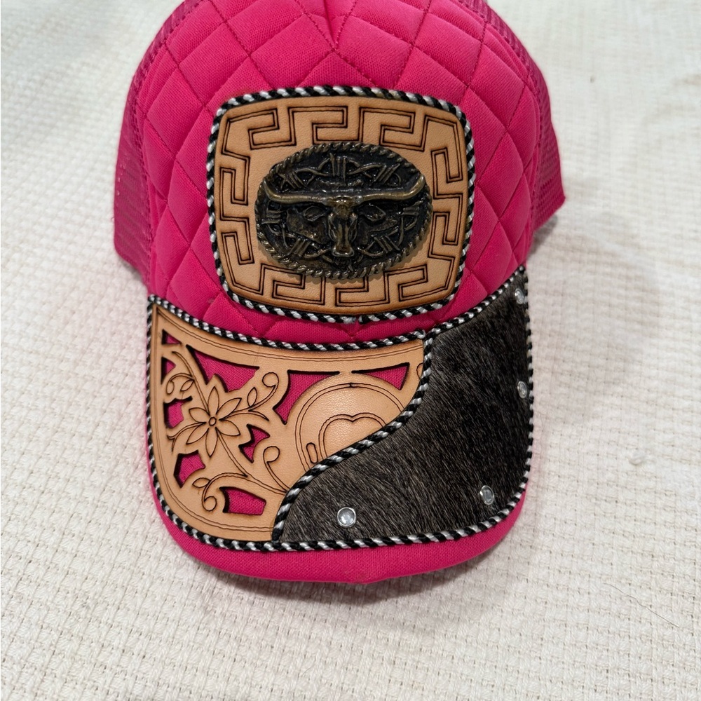 Stylish Pink Quilted Women's Hat